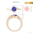 thumbnail image 4 of ANGARA Natural Bar-Set Solitaire Round 1.45 ct Tanzanite Bypass Ring in 14K Rose Gold for Women (Size-7mm) | December Birthstone, Anniversary, Jewelry Gift for Women | Natural Tanzanite Ring, 4 of 9