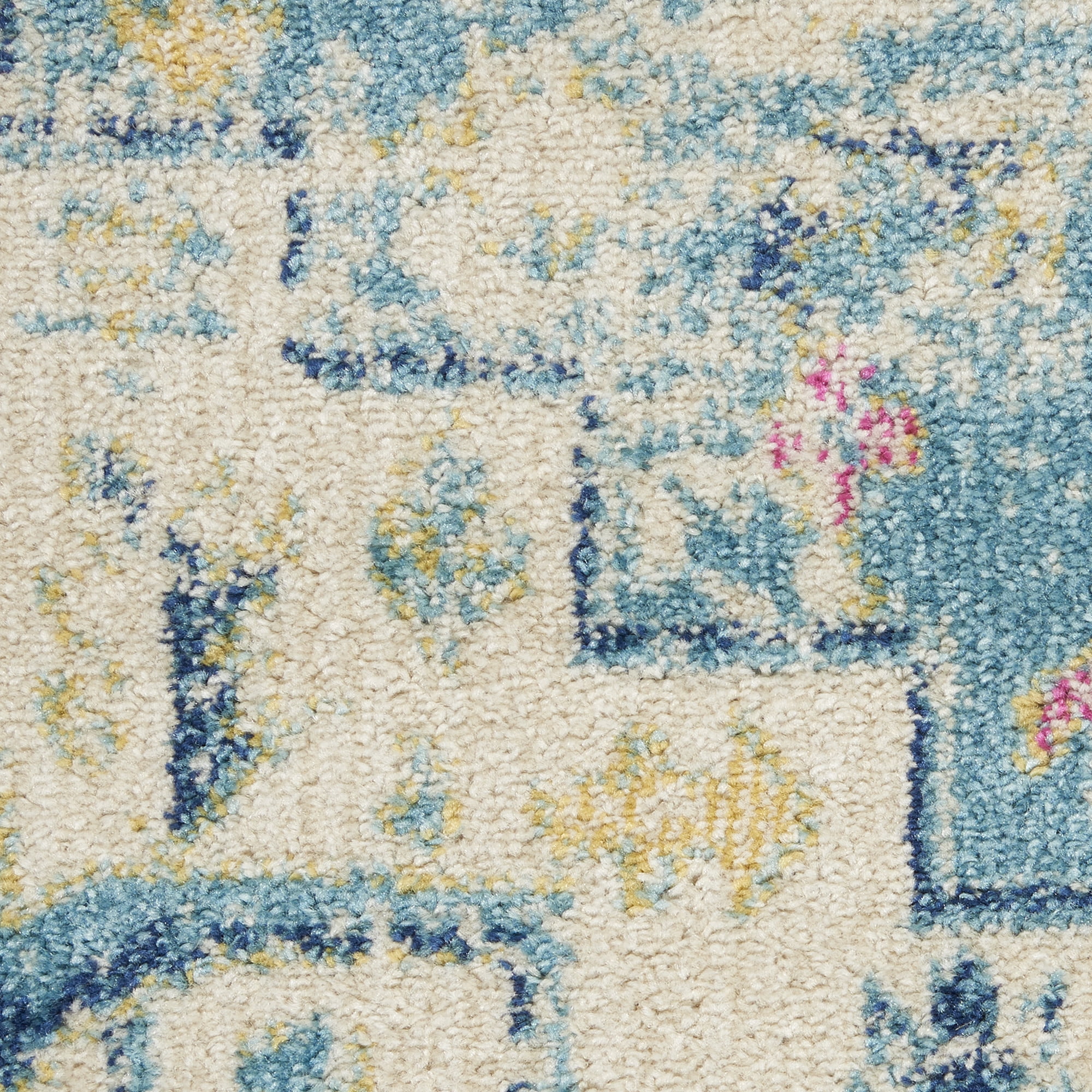 Nourison Passion Bohemian Ivory/Light Blue 2'2" x 7'6" Area Rug, (2x8)