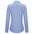 thumbnail image 3 of Siliteelon Womens TR Fabric Stretchy Knit Button Down Shirts Business Work Blouses Long Sleeve Collared Office Corset Tops, 3 of 7