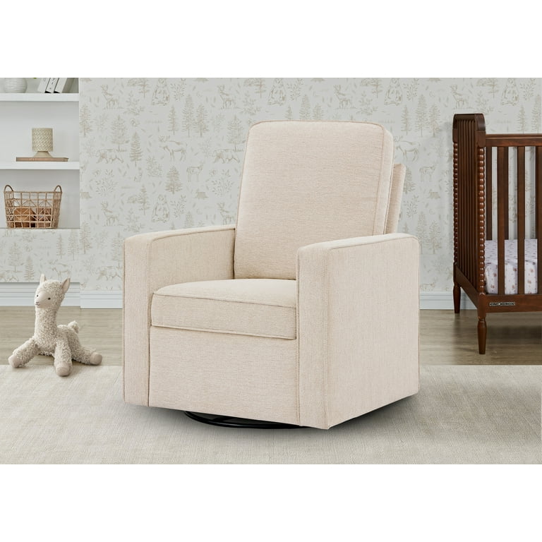 Delta Children Noah Upholstered Swivel Glider with Stain-Resistant