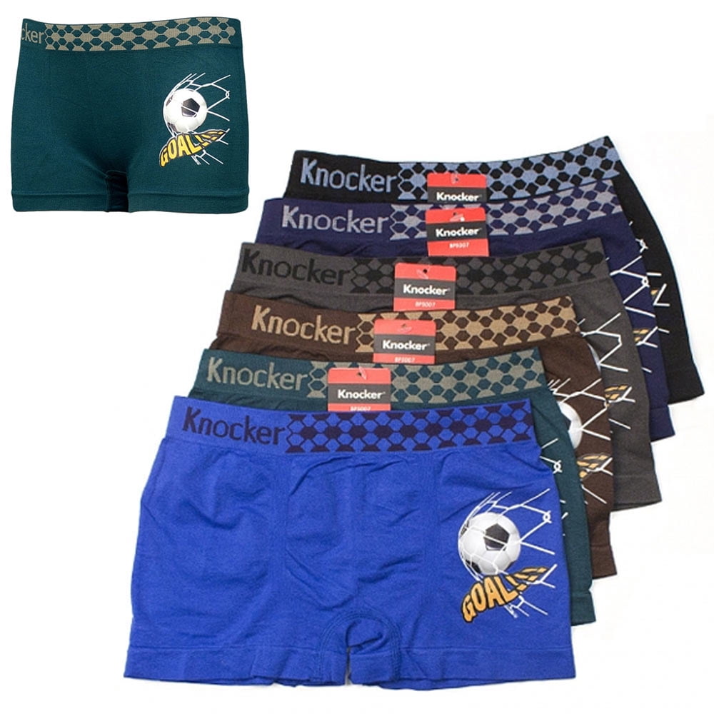 6 Boys Knocker Seamless Boxer Briefs Soft Waistband Kids Short