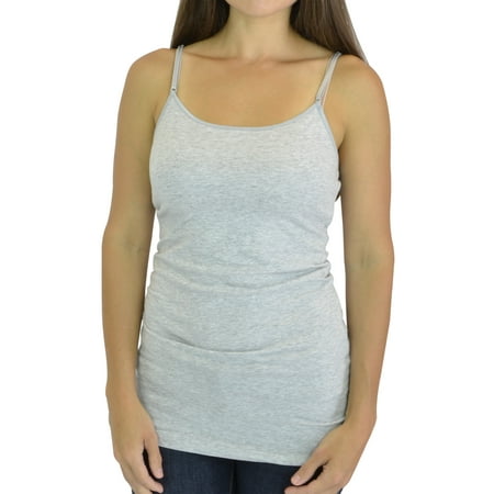Cami Camisole Adjustable Spaghetti Strap Tank Top for Women and Girls by Belle Donne - Heather Gray (Best White Tank Tops 2019)