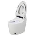 thumbnail image 3 of Pimsoran Smart Toilet, Automatic Flush One Piece Bidet Toilet, Electric Tankless Toilets with Heated Seat, Foot Sensor Operation, LED Display, Night Light And Dryer (White), 3 of 7
