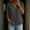 A_ Gray, variant on Women's Split V Neck Half Button Short Sleeve Blouse Midnight Tone Solid Crinkled Linen Relaxed Summer Daily Top Watermelon Red M