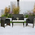 thumbnail image 5 of Pack of 3 Wicker Chair Cushions, Waterproof Outdoor Loveseat Cushions for Patio Furniture, 3 Pieces Wicker Furniture Cushions, 1 Loveseat and 2 U-Shaped Cushions, Black, 5 of 8