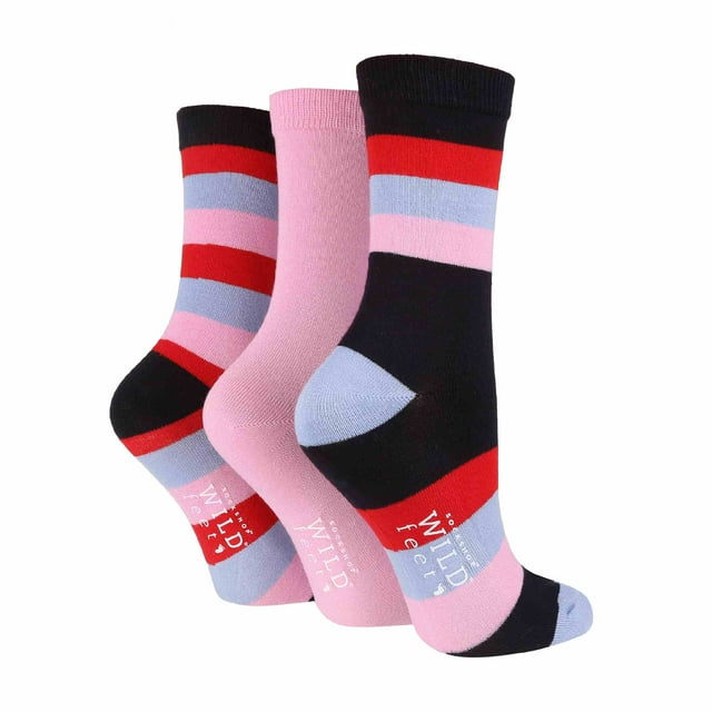 Sock Shop Wildfeet - 3 Pair Womens Patterned Bamboo Socks