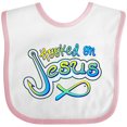 thumbnail image 3 of Inktastic Hooked on Jesus Christian Boys or Girls Baby Bib, 3 of 4