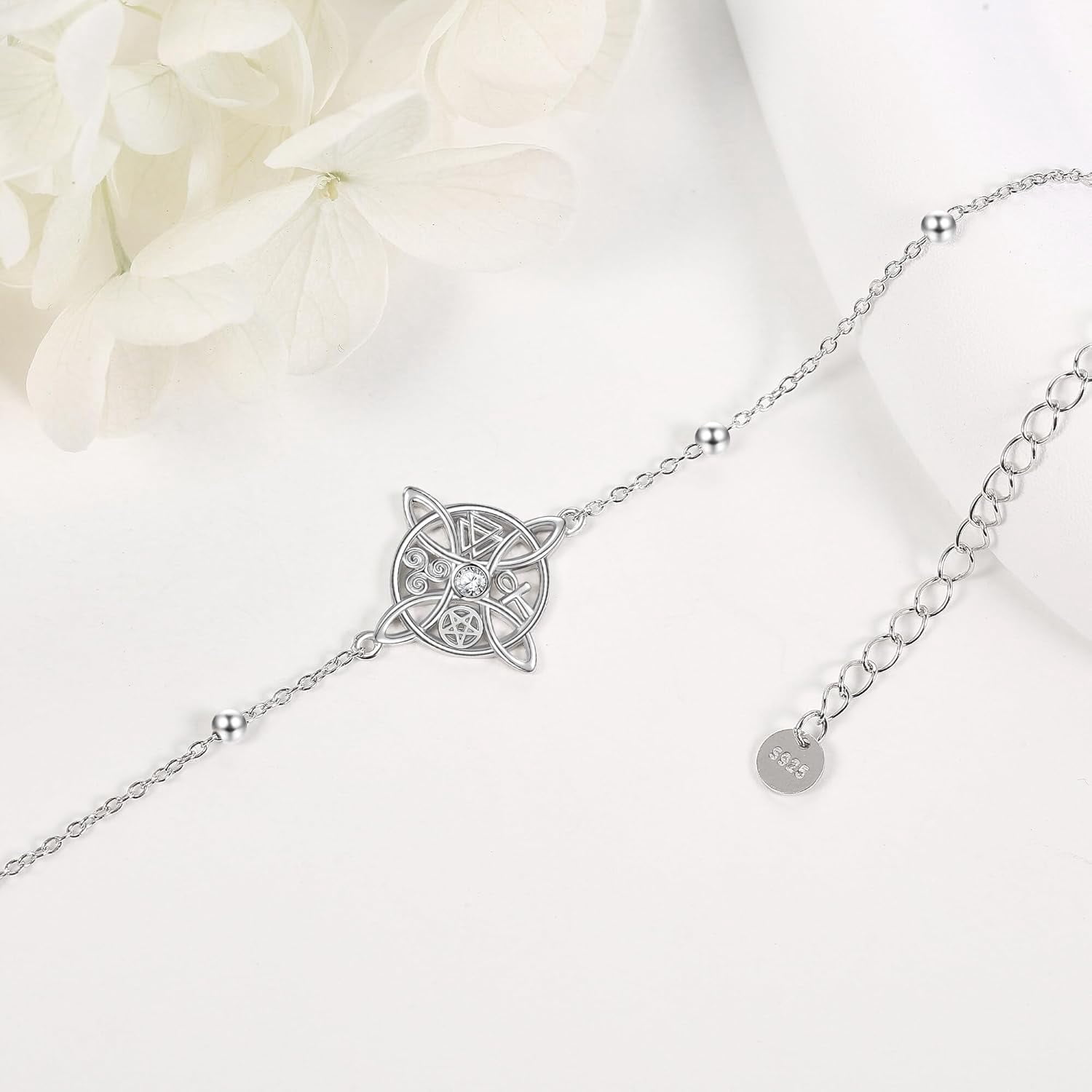 Nudo de Bruja Plata 925 Original Witches Knot Anklet Sterling Silver Witch Foot Jewelry Witchy Gifts for Women