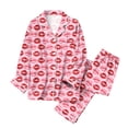 thumbnail image 6 of vigerkar Womens Pajama Sets Comfy Pj Set Cute Heart Print Long Sleeve Button Down Shirt With Long Pants (Pink, M), 6 of 6