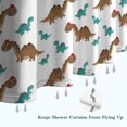 thumbnail image 6 of Brown and Teal Dinosaur Pattern Shower Curtain 72"x84" ,Bathroom Decorative Shower Curtains Set with 12 Hooks,Modern Waterproof Washable Shower Curtain, 6 of 6