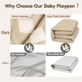 thumbnail image 5 of 71"x59"x27" Foldable Baby Playpen with Mat, Play Yard Fence for Babies Boys Girls Toddlers, Large Playard W/ 300D Fabric for Infant and Kids,Khaki, 5 of 8