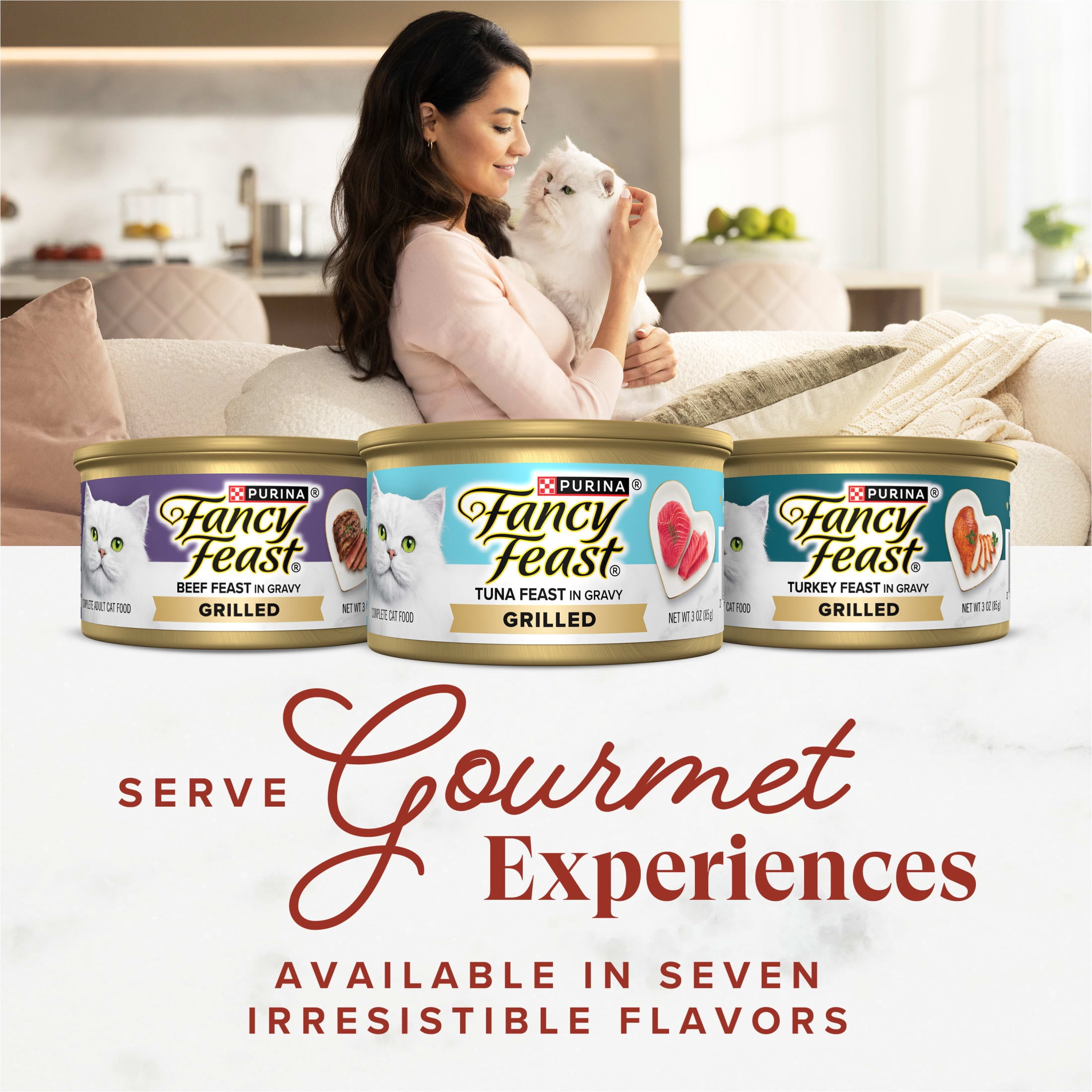Purina Fancy Feast Grilled&nbsp;Beef and Liver Feast&nbsp;Gourmet&nbsp;Wet Cat Food&nbsp;in Savory&nbsp;Gravy, 3 oz, 24 Pack