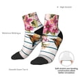 thumbnail image 4 of Goofa Bird and Floral Pattern Non Slip Socks with Grips for Elderly, Crew Socks Yoga Hospital Socks Cushioned Sole Gripper Socks for Men Women, 4 of 5
