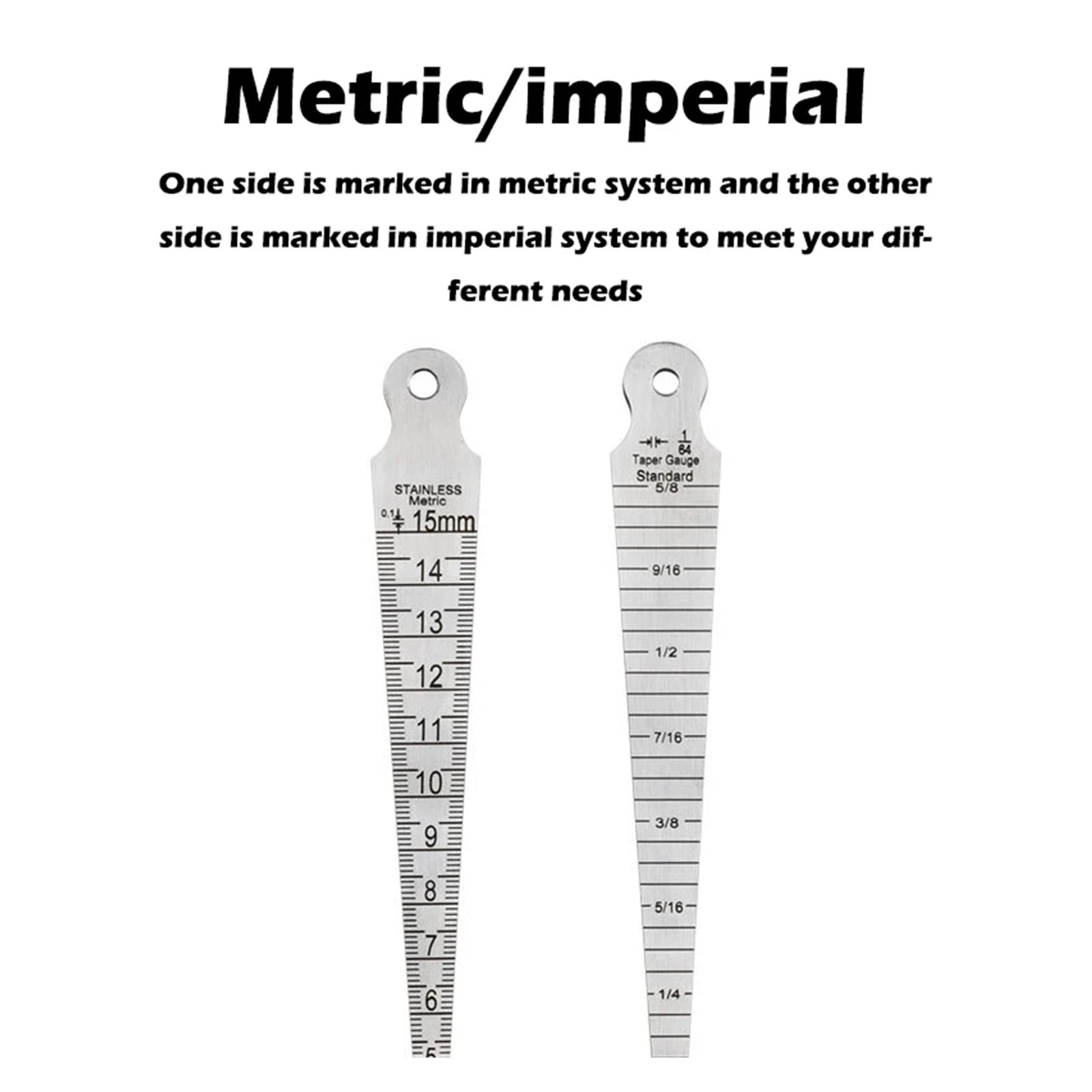 1-15 Mm Taper Ruler Stainless Steel Gap Hole Measuring Tool Double-sided Wedge-shaped Aperture Scale Feeler Gauges Filler Gauge ,Corrosion-Resistant