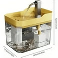 thumbnail image 3 of 50 Oz Pet Water Fountain with Transparent Visible Tank Automatic Drinking Bowl for Cats and Small Dogs Easy to Clean, Apricot Yellow, 3 of 3