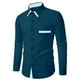 thumbnail image 1 of pstuiky mangas largas para hombre, Camisa informal de color liso con botones, manga larga, cuello vuelto, transpirable y elástica para hombre top de hombre s, 1 of 5