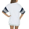 thumbnail image 2 of Women's Gameday Couture White Tennessee Titans Vintage Look Contrast Mesh Striped Raglan T-Shirt, 2 of 3