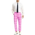 thumbnail image 2 of Lars Amadeus Men's Plaid Dress Pants Slim Fit Checked Printed Trousers, 2 of 4