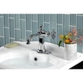 thumbnail image 2 of Kingston Brass KSD3541RKX Webb One-Handle Single-Hole Bathroom Faucet with Knurled Handle and Push Pop-Up Drain, Polished Chrome, 2 of 7