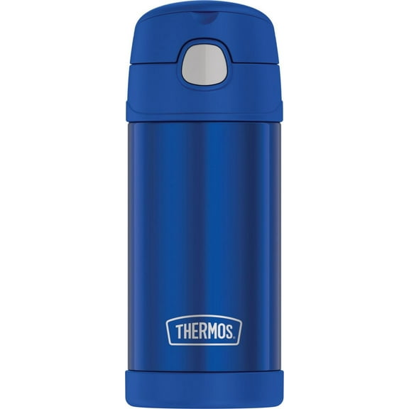 Thermos 12 OZ Vacuum Insulated Funtainer Bottle w/ Straw Navy Blue