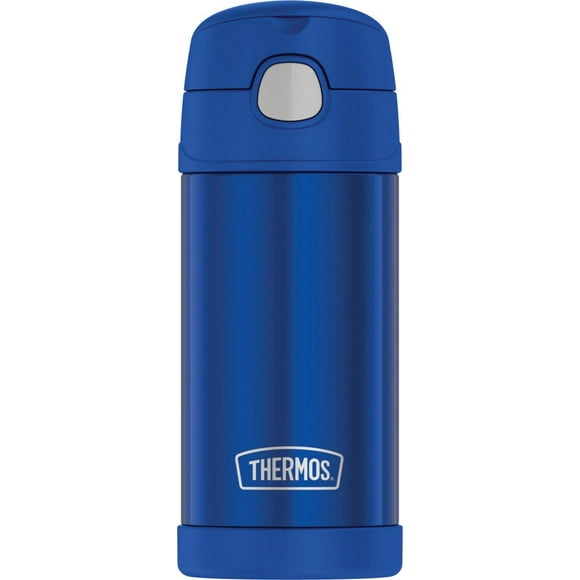 Thermos 12 OZ Vacuum Insulated Funtainer Bottle w/ Straw Navy Blue