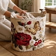 thumbnail image 3 of Quilted Laundry Basket with Handles, Large Fabric Storage Hampers, Foldable Designs for Socks, Cloth,Pant, 3 of 7