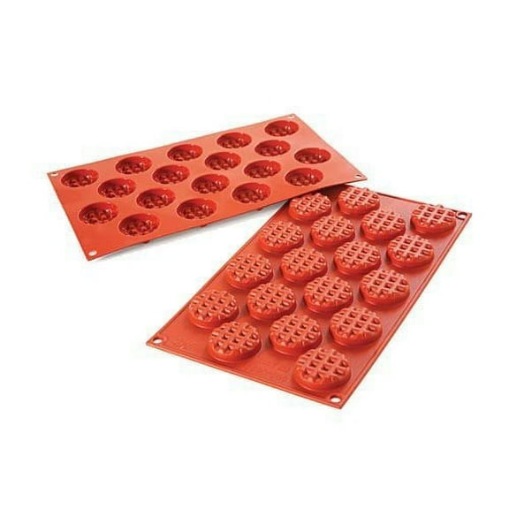 Silikomart Professional Silicone Mold Waffle .39 Oz, 1.5" Diameter x 0.47" High, 18 Cavities