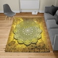 thumbnail image 2 of Ethnic Turkish Area Rug, Mystic Mandala Culture Karma Calmness and Harmony Boho Design, Soft Carpet for Living Room Decor with Distressed Look, 5.2' X 7.6', Pistachio Green, by Ambesonne, 2 of 4