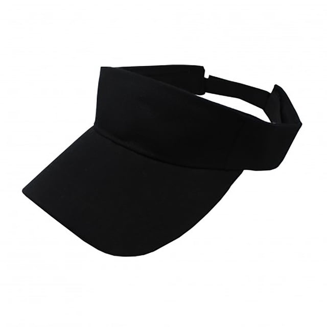 12 Pack Sun Visor Adjustable Cap Hat Athletic Wear - One Dozen (Black)