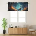 thumbnail image 2 of Wildlife Deer Valance Rod Pocket Window Curtain for Kitchen Hunting Foggy Forest Elk Animal Woodland Thermal Insulated Room Darkening Curtain for Dinning Room 54 by 18 in, 1 Panel, 2 of 6