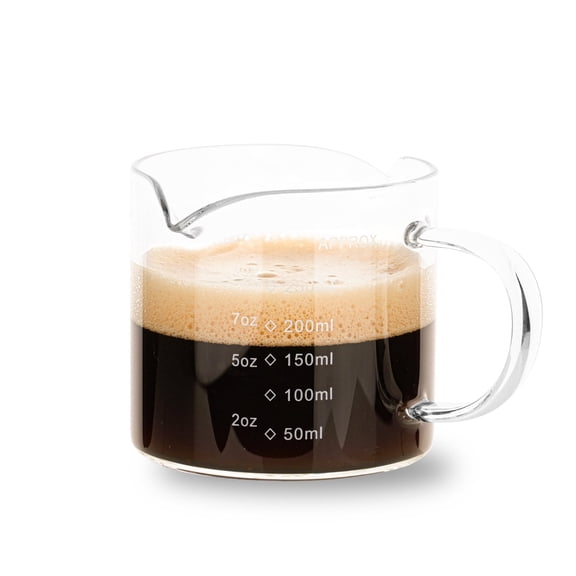 250ML/8.5OZ Measuring Cup Espresso Shot Glasses Double Spouts Large Coffee Cup with Handle Triple Pitcher Milk Cup Parts Clear Glass By BCnmviku