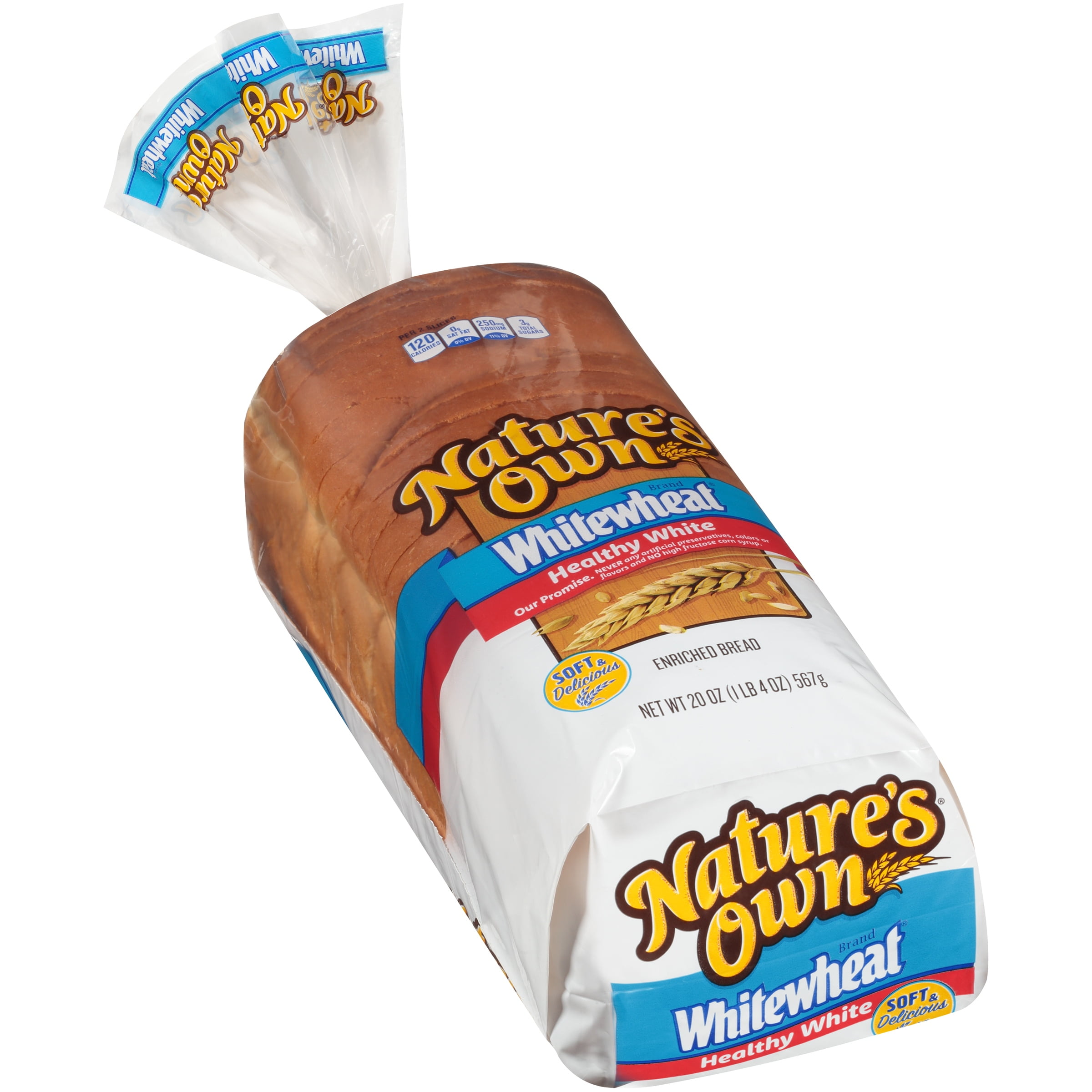 Nature s Own Whitewheat Healthy White Bread 20 Oz Loaf Walmart 