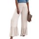 thumbnail image 1 of VISgogo, pantalones informales salvajes a la moda para mujer, pantalones de salón de pierna ancha elásticos de cintura alta de Color sólido, pantalones holgados de playa de verano VISgogo moda, 1 of 5