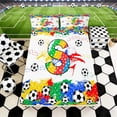 thumbnail image 3 of Erosebridal Letter S Soccer Ball Print Full Size Sheets, Sports Monogram Bed Sheets for Kids Boys and Girls, 1 Flat Sheet, 1 Fitted Sheet and 2 Pillowcases, 3 of 6