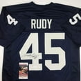 thumbnail image 2 of Autographed/Signed Rudy Ruettiger Notre Dame Blue Rudy College Football Jersey JSA COA, 2 of 4