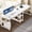 White, variant on Tribesigns Two Person Desk with Bookshelf, 78.7 Computer Office Double Desk for Two Person, Rustic Writing Desk Workstation with Shelf for Home Office (Gray/White)