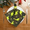 thumbnail image 5 of Coolnut Cute Dinosaur Cloth Napkins Set of 6, Reusable Washable Polyester Dinner Table Napkins for Family, Weddings, Parties, Home Decor, 20 x 20 Inch Washcloth Gift, 5 of 7
