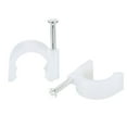 thumbnail image 1 of Unique Bargains 15mm Dia PE Clips de Câble Rond Blanc avec Clou en Acier 24 Pack, 1 of 5