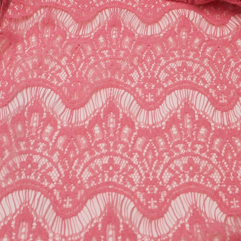 Coral Dark Eyelash Cotton Blend Lace Fabric by the yard or Wholesale ...