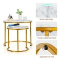 thumbnail image 6 of Costway Nesting Coffee Table Set of 2 for Balcony Living Room Modern Round Side Tables Gold, 6 of 10