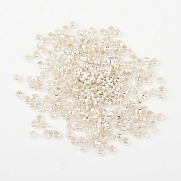 10gs 2MM Brass Crimp Beads for Jewelry Making Craft Silver color Barrel about 2mm in diameter 1.2mm long hole: 1.2mm about 920pcs/10g