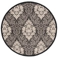 thumbnail image 2 of Safavieh Courtyard Jessie Damask Indoor/Outdoor Area Rug, Black/Sand, 6'7" x 6'7" Round, 2 of 8