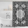 thumbnail image 3 of Black Grey Shower Curtain, Waterproof Shower Curtains for Bathroom, Boho Vintage Print Distressed Brick Patterns Washable Fabric Bathtub Curtain Set Bath Decor with 12 Hooks 72"x78", 3 of 8