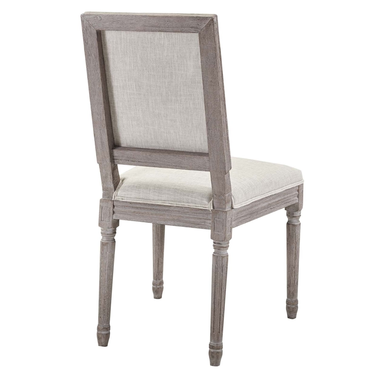 Modway Court 20" Polyester Fabric Dining Side Chair in Beige (Set of 2)