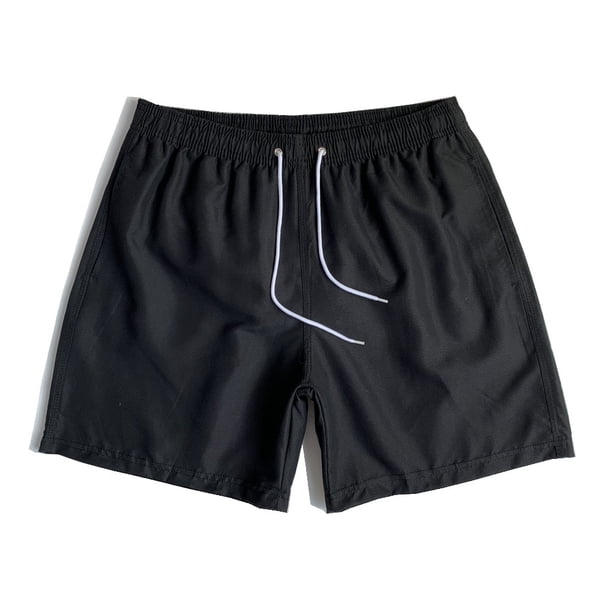 Pantalones de playa de un cuarto de largo de fibra de poliéster para hombres, pantalones cortos de baño de secado rápido de cinco minutos para hombres, pantalones de playa deportivos