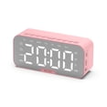 thumbnail image 1 of Altavoz Sidaley compatible con Bluetooth Reloj despertador pantalla espejo LED grande rosa, 1 of 6