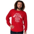 thumbnail image 5 of This Kid Needs Pizza Foodie Humorous Long Sleeve TShirt Men Women Brisco Brands X, 5 of 6