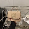 thumbnail image 4 of Bolso cuadrado pequeño de estilo nuevo y de alto valor, de color puro y ambiente sencillo, estilo europeo y americano, bolso de mano informal de gran capacidad, bolso de mensajero para mujer, 4 of 5