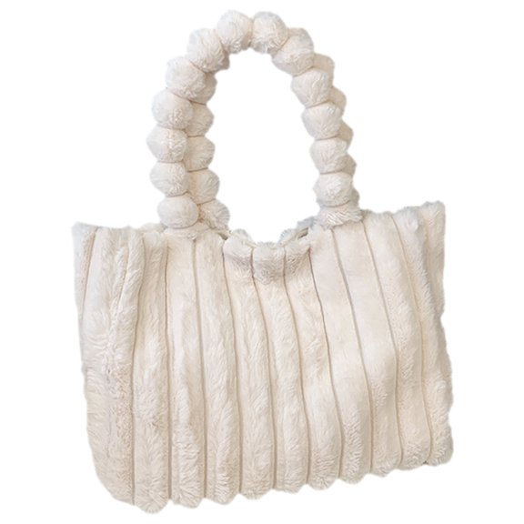 Plush Tote Bag Fluffy Shoulder Bag Large Capacity Tote Bag Women Fuzzy Shoulder Bag