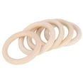 thumbnail image 4 of 20 anillos de dentición de madera natural para bebés, joyería artesanal, colgante circular, accesorio para hacer manualidades, 70 mm, 4 of 14
